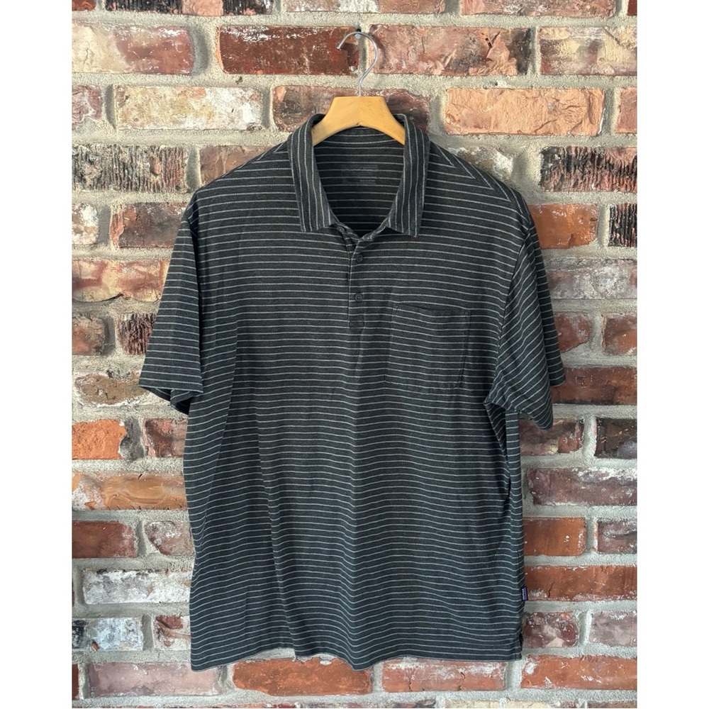 Patagonia Gray Stripe Polo Shirt, XL